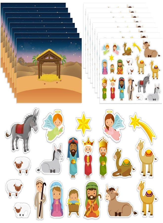 JUESMOS 12 Pack Make a Nativity Scene Stickers for Kids Religious Christmas Crafts School Classroom Activities Christian Christmas Party Decorations - Image 1